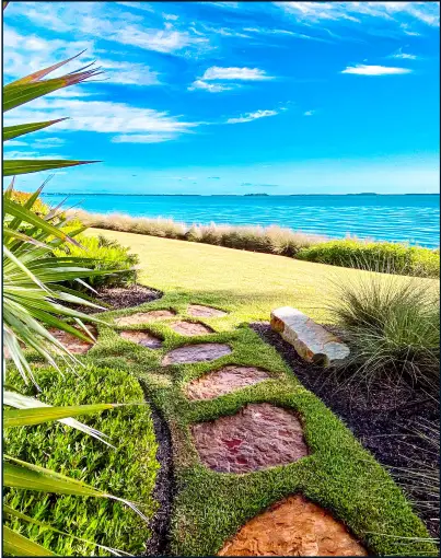 landscaping next to the ocean